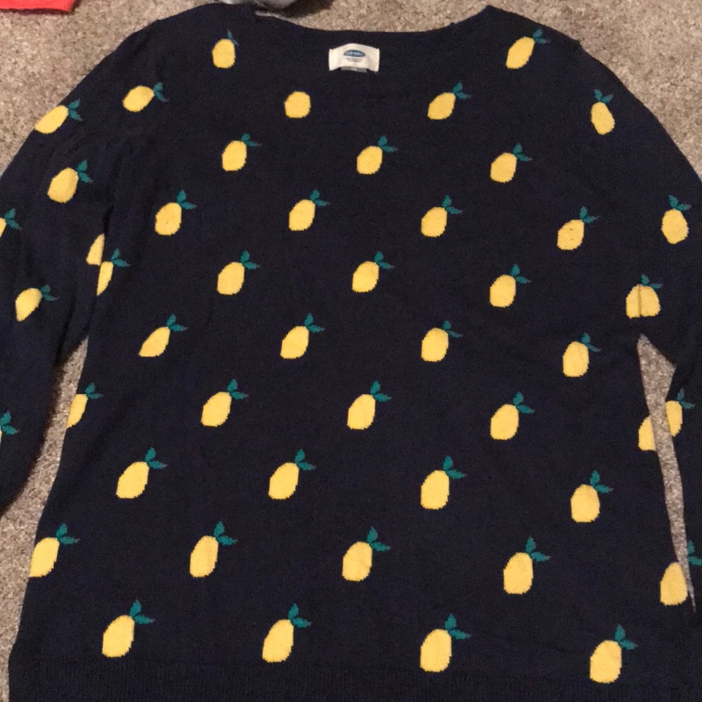 Navy blue lemon sweater